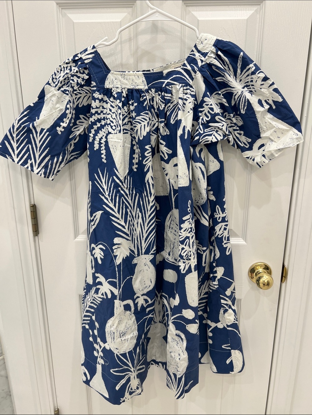 WHIT Blue and White Matisse-like Print Dress - Picture 4 of 10